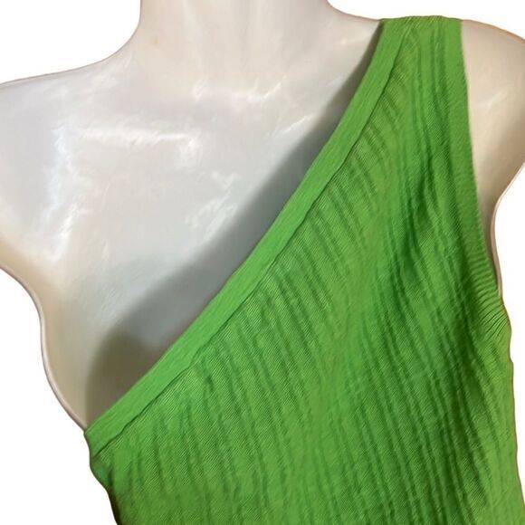 Free People Beach sweater Mary one shoulder Size Small linen blend green NWT - Picture 6 of 10
